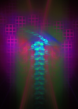 Futuristic Digital Waterfall