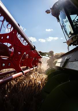 Combine Harvester in Action