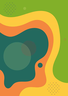 Abstract Green, Orange, Yellow Background