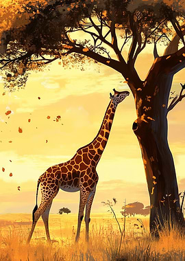 Giraffe at Sunset