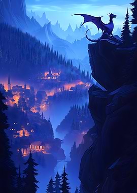 Dragon Overlooking Village