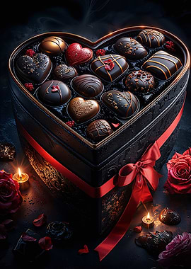 Heart-Shaped Chocolate Box