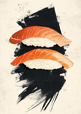 Salmon Sushi Illustration