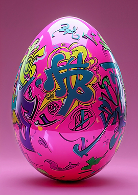 Graffiti Neon Pink Egg