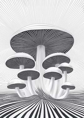Abstract Mushroom Forest