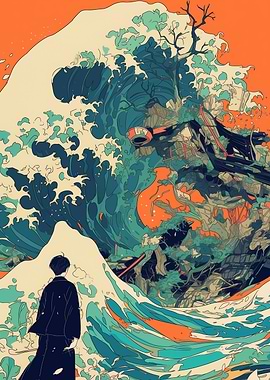 Great Wave with Man