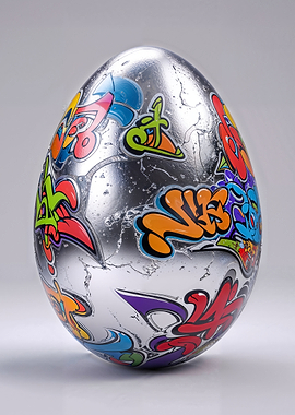 Graffiti Silver Egg