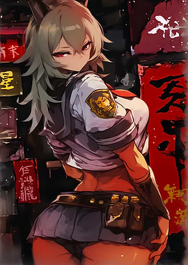 Anime Girl with Red Eyes