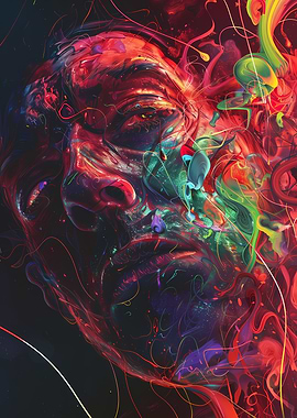 Abstract Face in Color