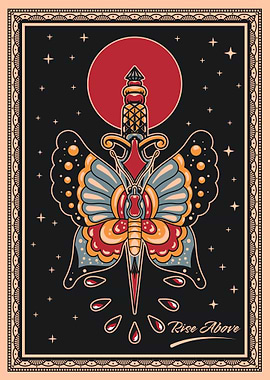 Butterfly Dagger Tattoo