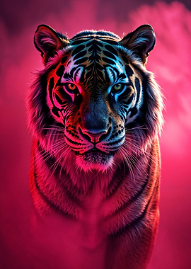 Tiger in Neon Light