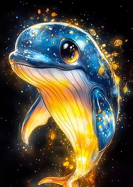 Cute Whale Illustration Animal