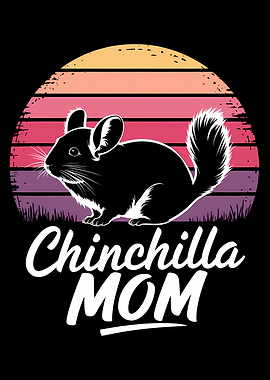 Chinchilla Mom Retro Design