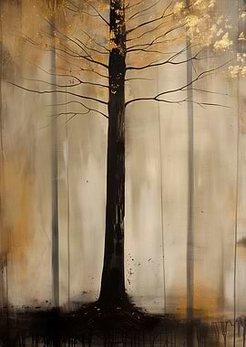 Golden Forest Painting