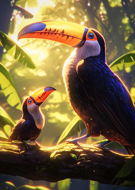 Toucan Family in Jungle