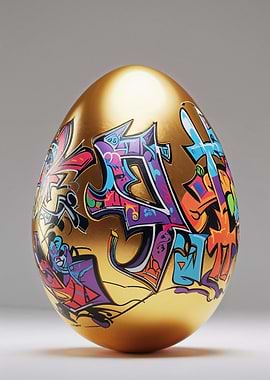 Gold Graffiti Egg