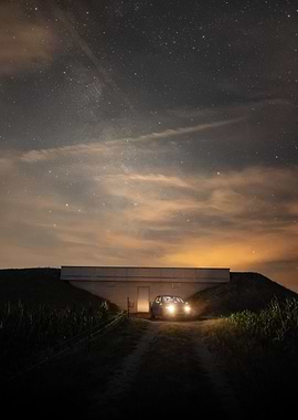 Car Under Starry Sky