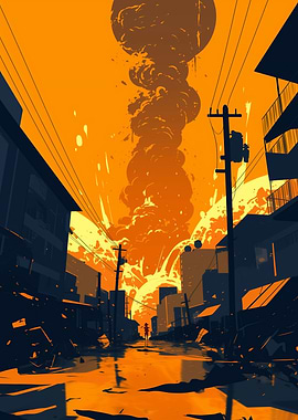 Cityscape After Explosion