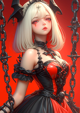 Gothic Anime Girl Gaming