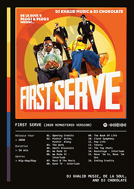 FIRST SERVE (2020) Album by Dj Khalid Music, De La Soul, and Dj Chokolate