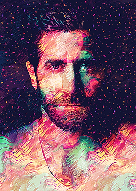 Abstract Portrait with Confetti