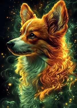 Corgi Dog in a Dreamy Glow Animal