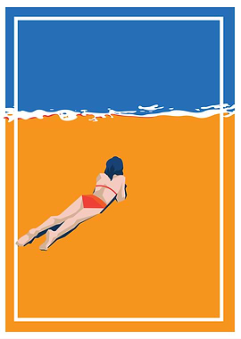 Woman Sunbathing on Beach