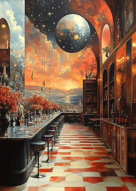 Surreal Bar with Celestial View