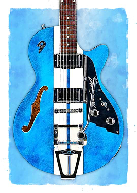 Vintage Blue Electric Guitar