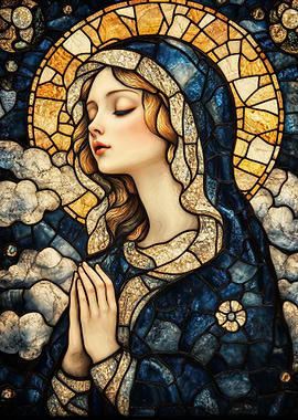 Stained Glass Virgin Mary