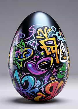 Graffiti Egg Ornament