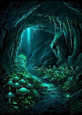 Glowing Cave Path