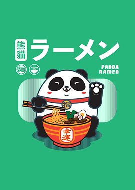 Panda Ramen Illustration