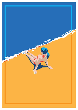 Woman Relaxing on Beach