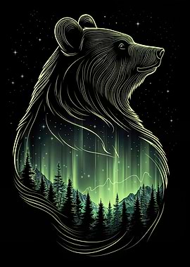 Bear & Aurora Borealis
