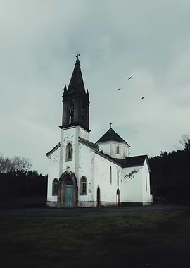 Old Church Under Cloudy Sky (Spain)