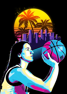 Basketball Player in Retro Style