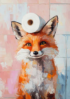 Fox with Toilet Paper