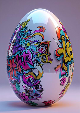 Graffiti White Egg