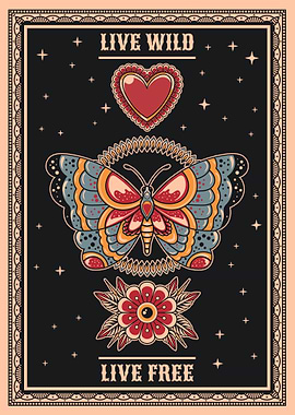 Live Wild Live Free Butterfly