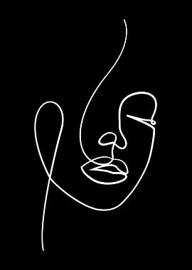 Line Art Face Girl