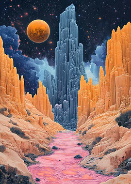 Surreal Alien Canyon Landscape