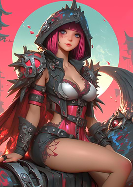 Anime Warrior Woman Gaming