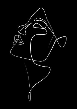 Girl Line Face Art