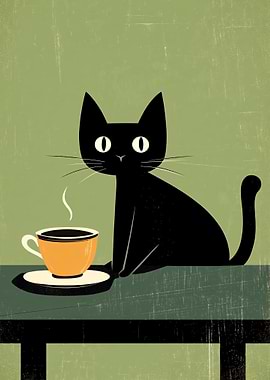 Black Cat and Coffee