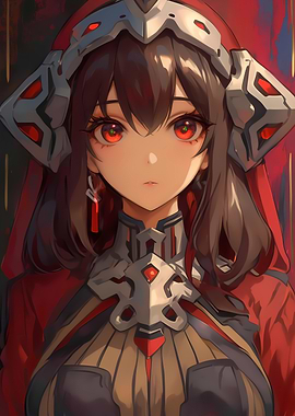 Anime Girl with Red Eyes