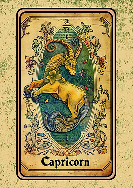 Capricorn Zodiac Tarot Card Wall Decor