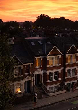 Sunset Over Row Houses