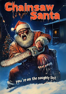 Chainsaw Santa Horror Movie Poster