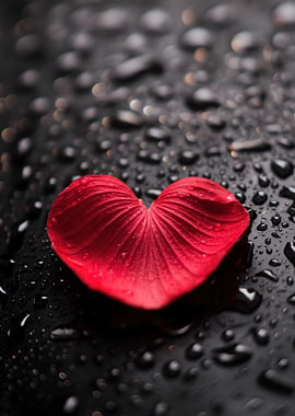 Red Petal Heart